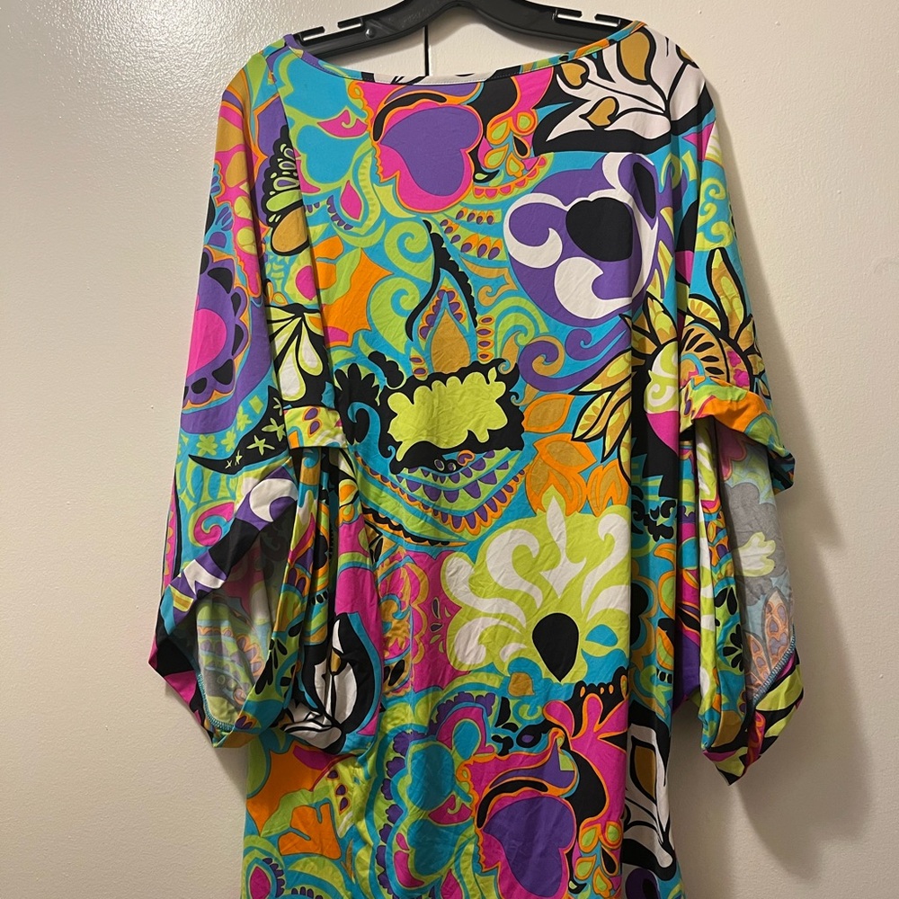 Colorful Bohemian cover up with Bell Sleeves
